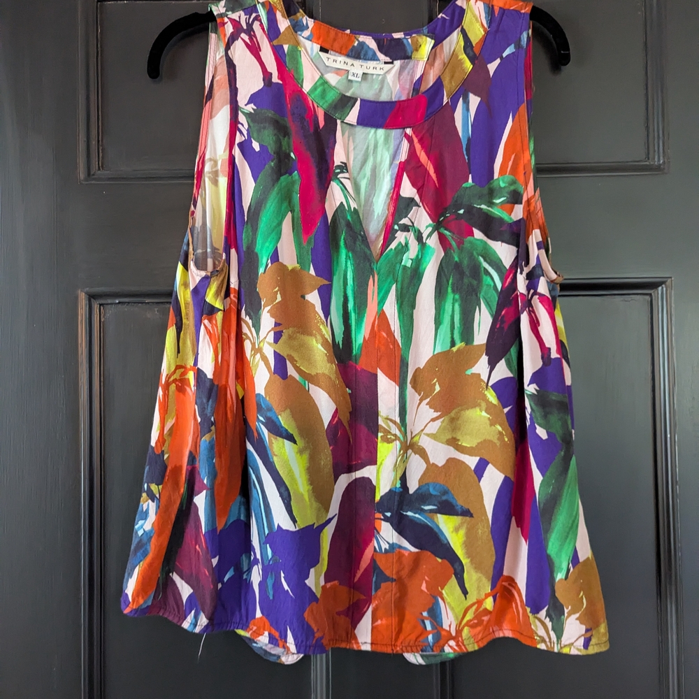 Trina Turk Multicolor Tropical Print Tunic